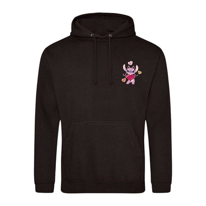 Black - Front - Lilo & Stitch Mens Angel Energy Heart Hoodie