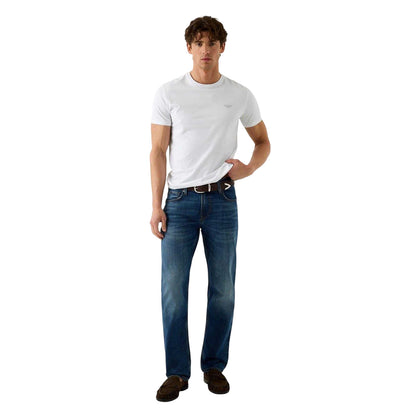 Pure White - Lifestyle - Guess Mens Embroidered Logo Slim T-Shirt