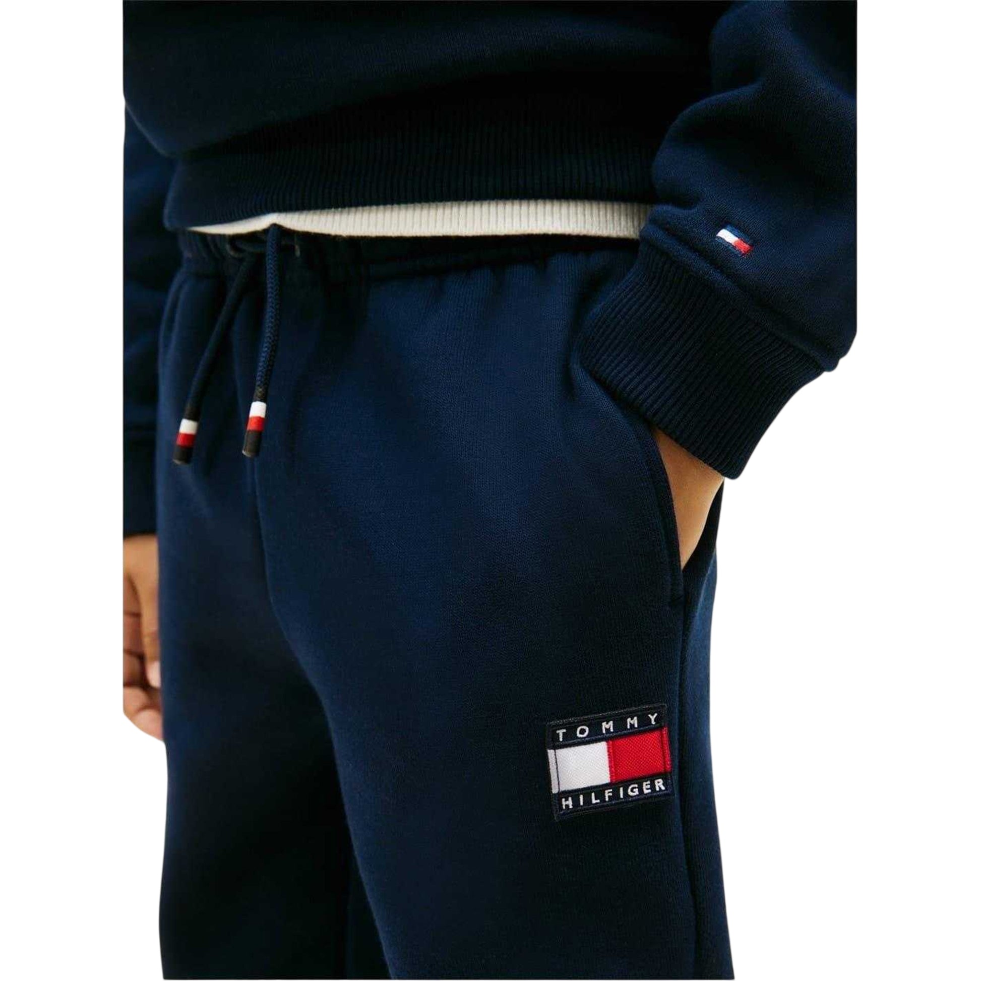 Navy - Lifestyle - Tommy Hilfiger Childrens-Kids Heritage Flag Logo Crew Neck Co-ord Set
