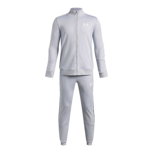 Grey - Front - Under Armour Boys Icon Tracksuit Set