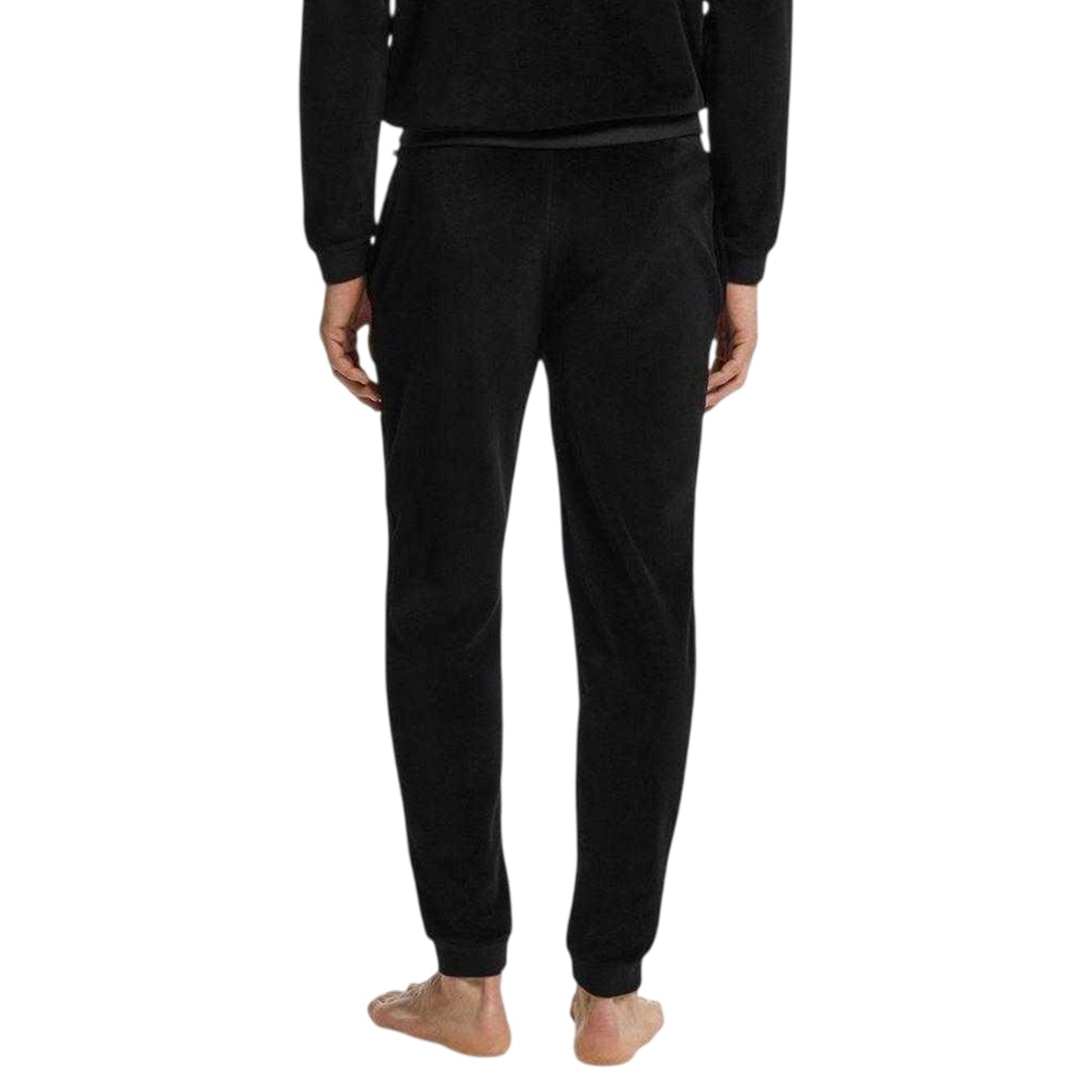 Black - Back - Hugo Mens Velour Embossed Joggers