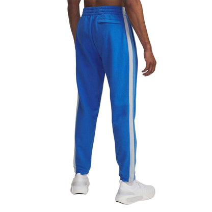 Blue - Back - Under Armour Mens Rival Fleece Straight Jogging Bottoms