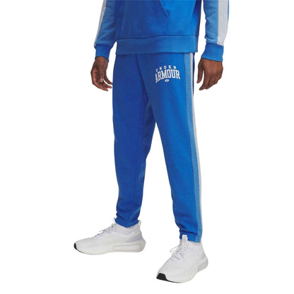 Blue - Front - Under Armour Mens Rival Fleece Straight Jogging Bottoms