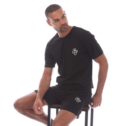 Black - Pack Shot - Jack And Jones Mens Tag T-Shirt & Shorts Set