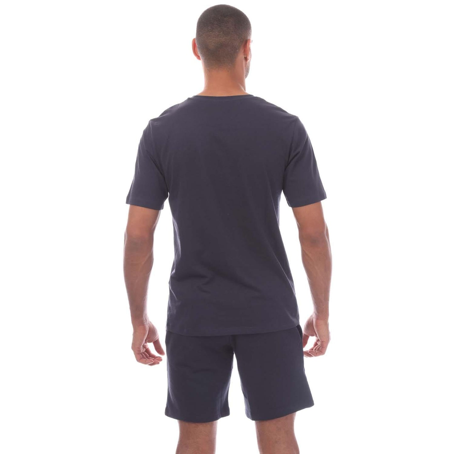 Navy - Back - Jack And Jones Mens Tag T-Shirt & Shorts Set