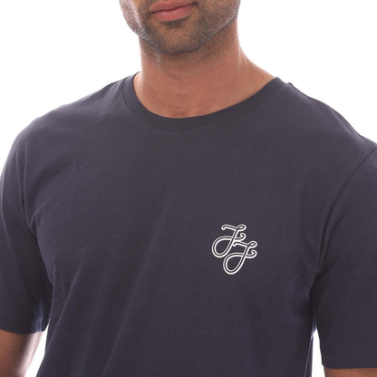 Navy - Side - Jack And Jones Mens Tag T-Shirt & Shorts Set