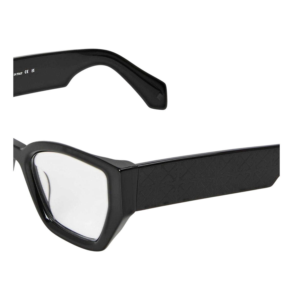 Black - Side - Off White Unisex Adult Style 7q Logo Sunglasses