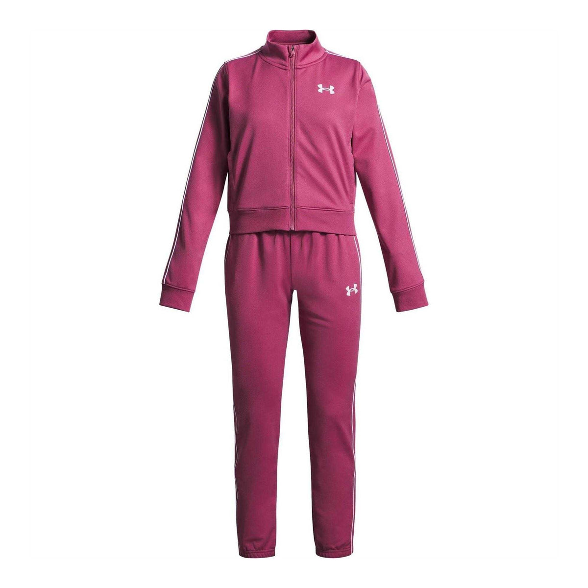 Red - Front - Under Armour Girls Icon Cropped Tracksuit Set