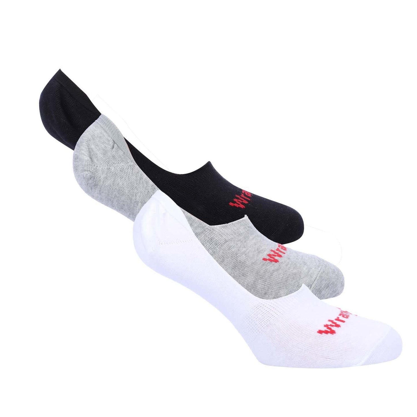Black-White-Grey - Front - Wrangler Unisex Adult Logo No-Show Socks (Pack of 3)