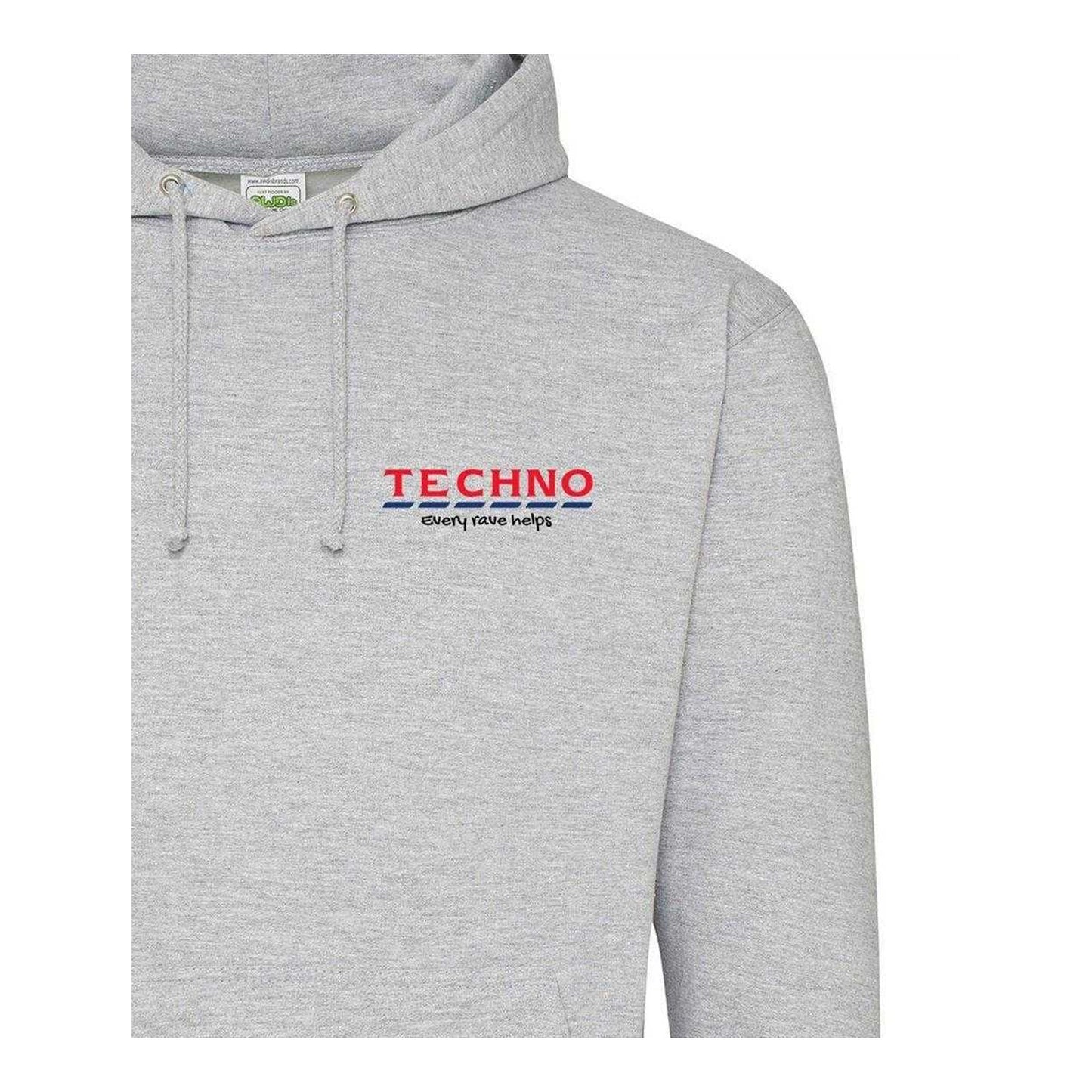Grey - Side - AWD Mens Techno Every Rave Printed Hoodie