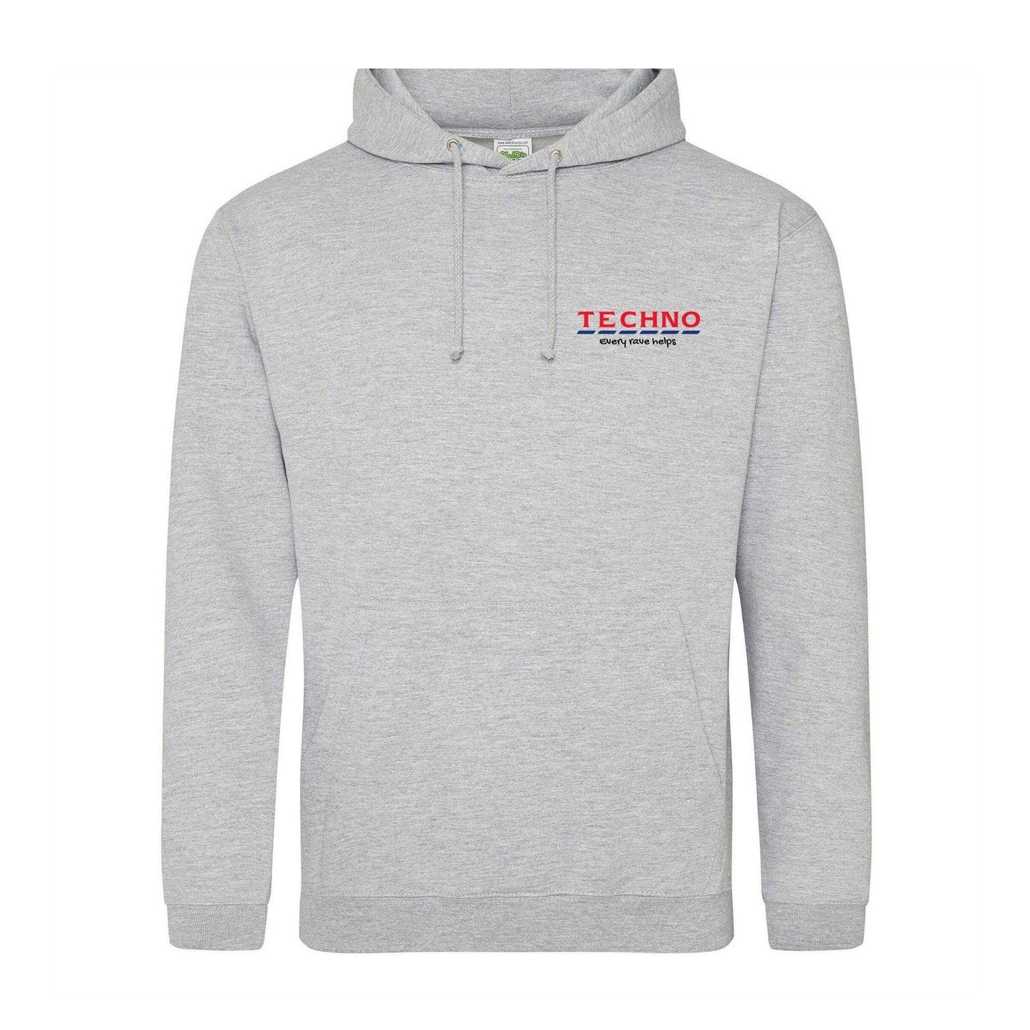 Grey - Front - AWD Mens Techno Every Rave Printed Hoodie