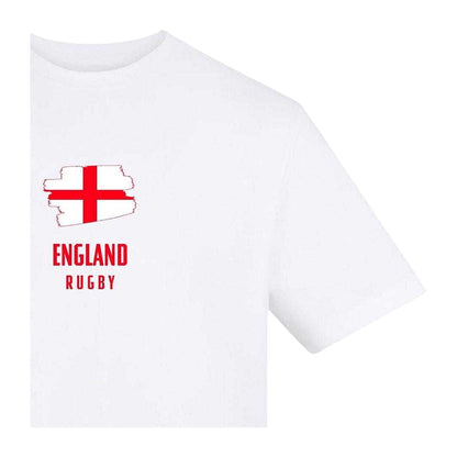 Flag Red - Side - AWD Unisex Adult Fan England Rugby T-Shirt