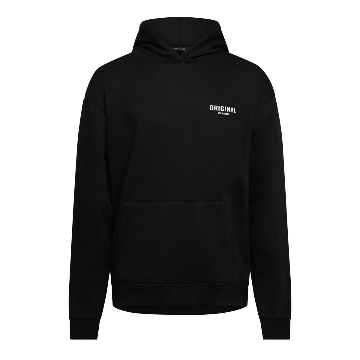 Black - Front - Original Esenciales Mens Newsham Relaxed Fit Hoodie