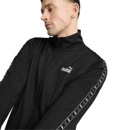 Black - Side - Puma Mens Tape Polyester Tracksuit Set
