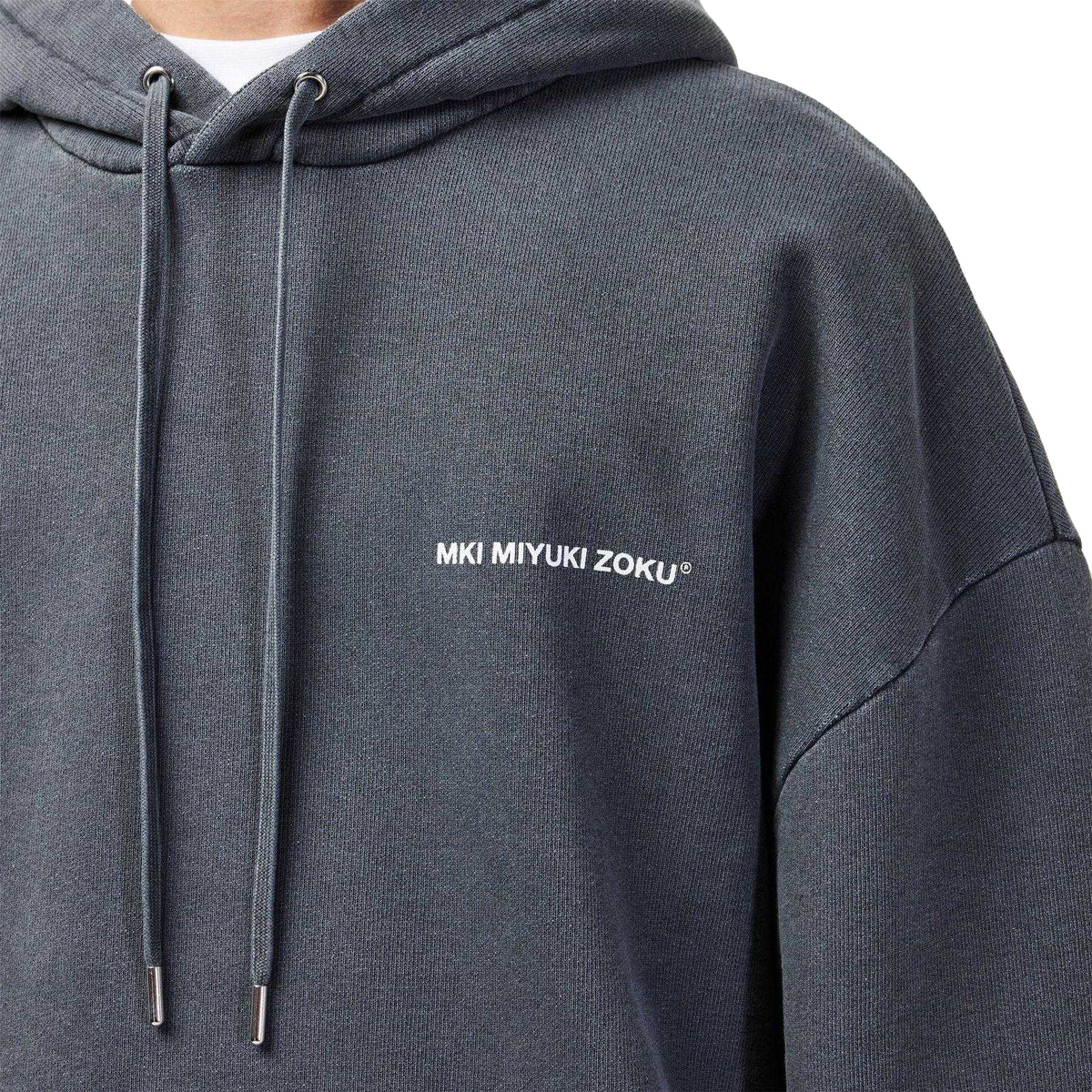 Charcoal - Side - MKI MIYUKI ZOKU Mens Logo Oversized Hoodie