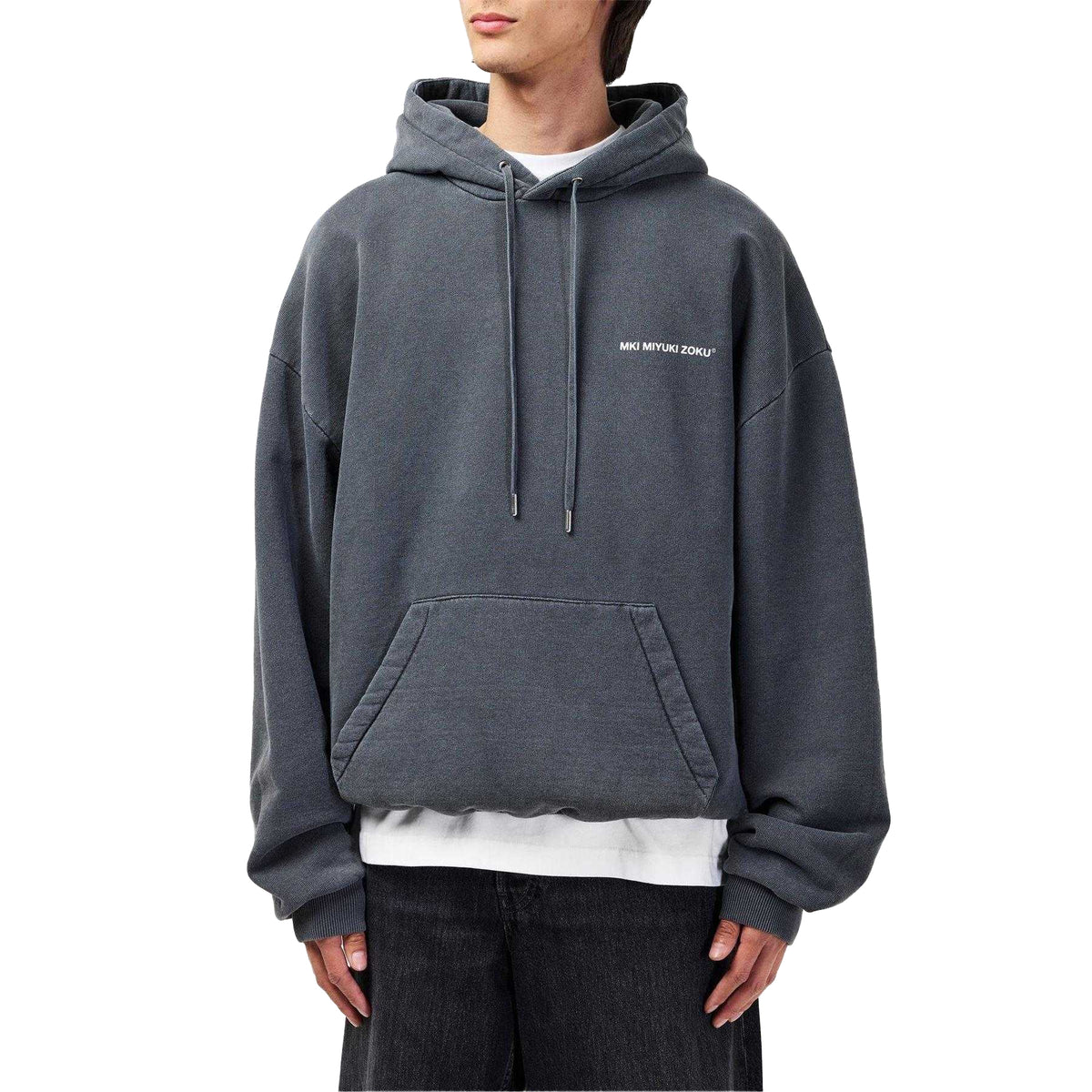 Charcoal - Lifestyle - MKI MIYUKI ZOKU Mens Logo Oversized Hoodie