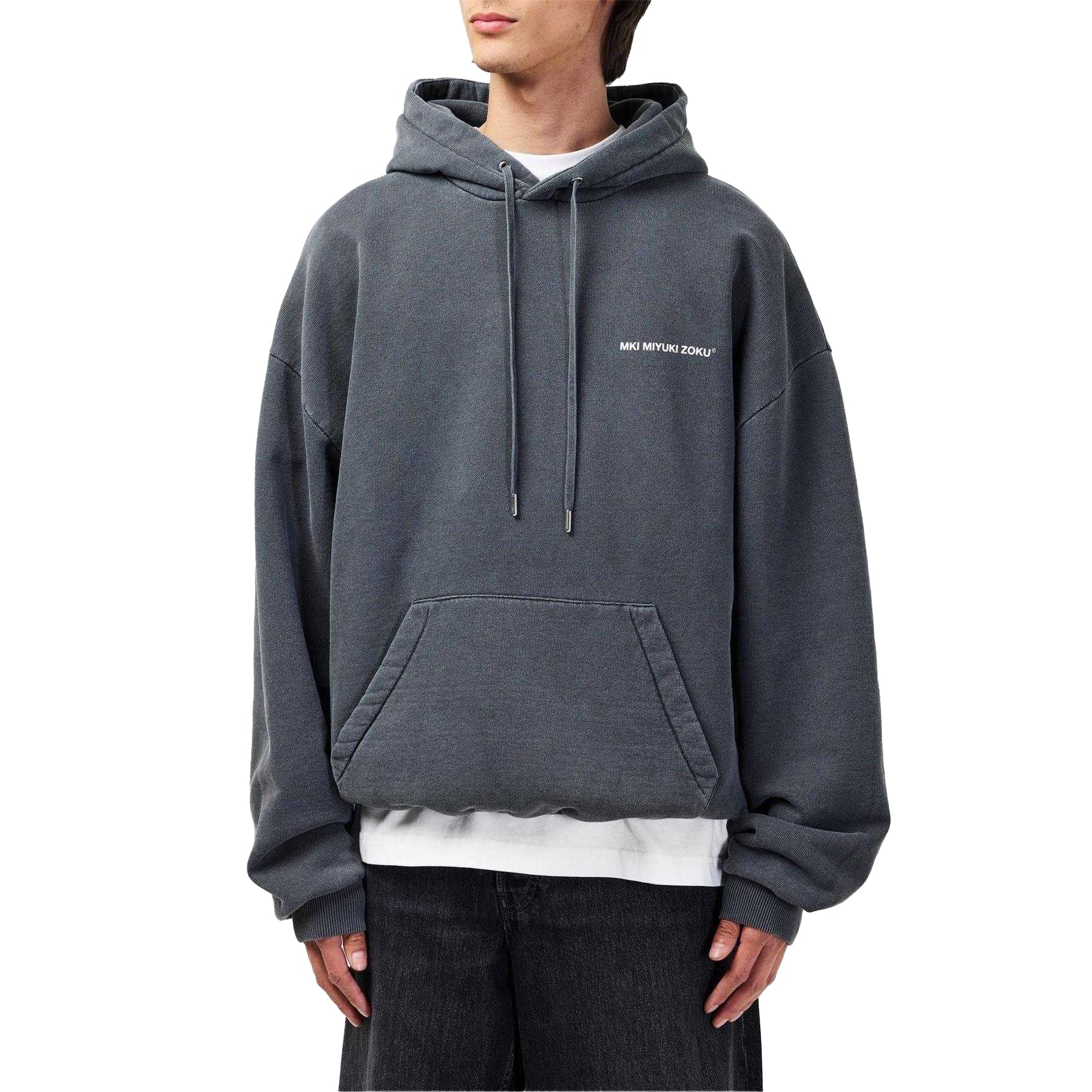 Charcoal - Lifestyle - MKI MIYUKI ZOKU Mens Logo Oversized Hoodie