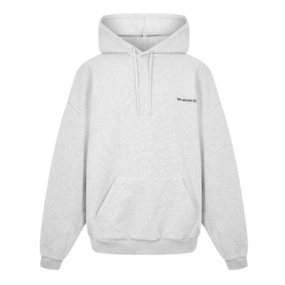 Grey - Front - MKI MIYUKI ZOKU Mens Logo Oversized Hoodie