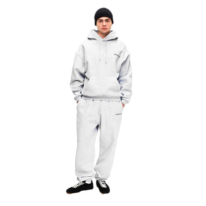 Grey - Pack Shot - MKI MIYUKI ZOKU Mens Logo Oversized Hoodie