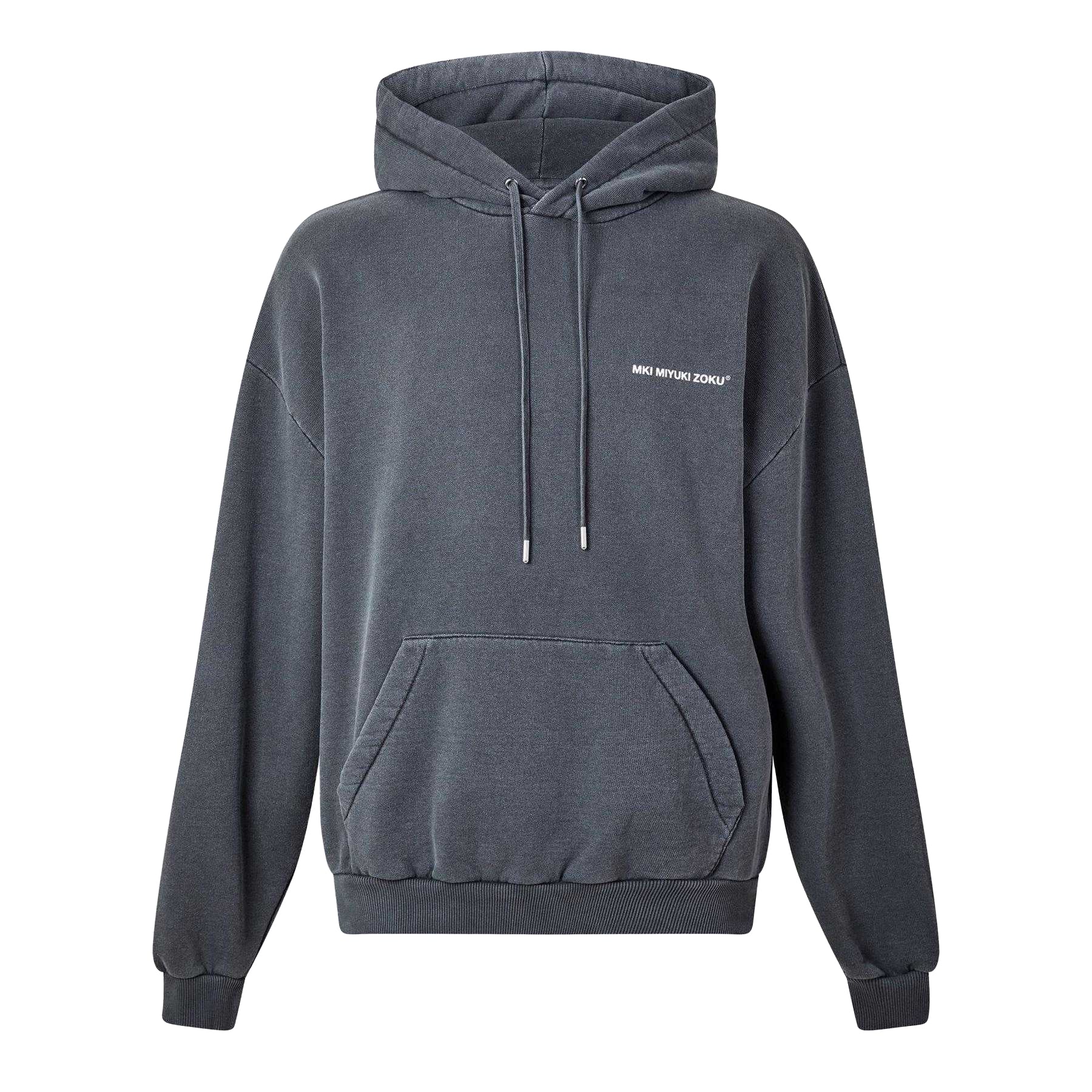 Charcoal - Front - MKI MIYUKI ZOKU Mens Logo Oversized Hoodie