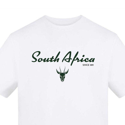 White - Side - AWD Unisex Adult South Africa Rugby Printed T-Shirt