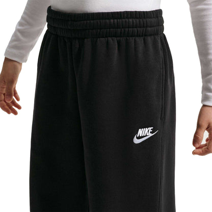 Black - Lifestyle - Nike Childrens-Kids Embroidered Logo Fleece Jogging Bottoms