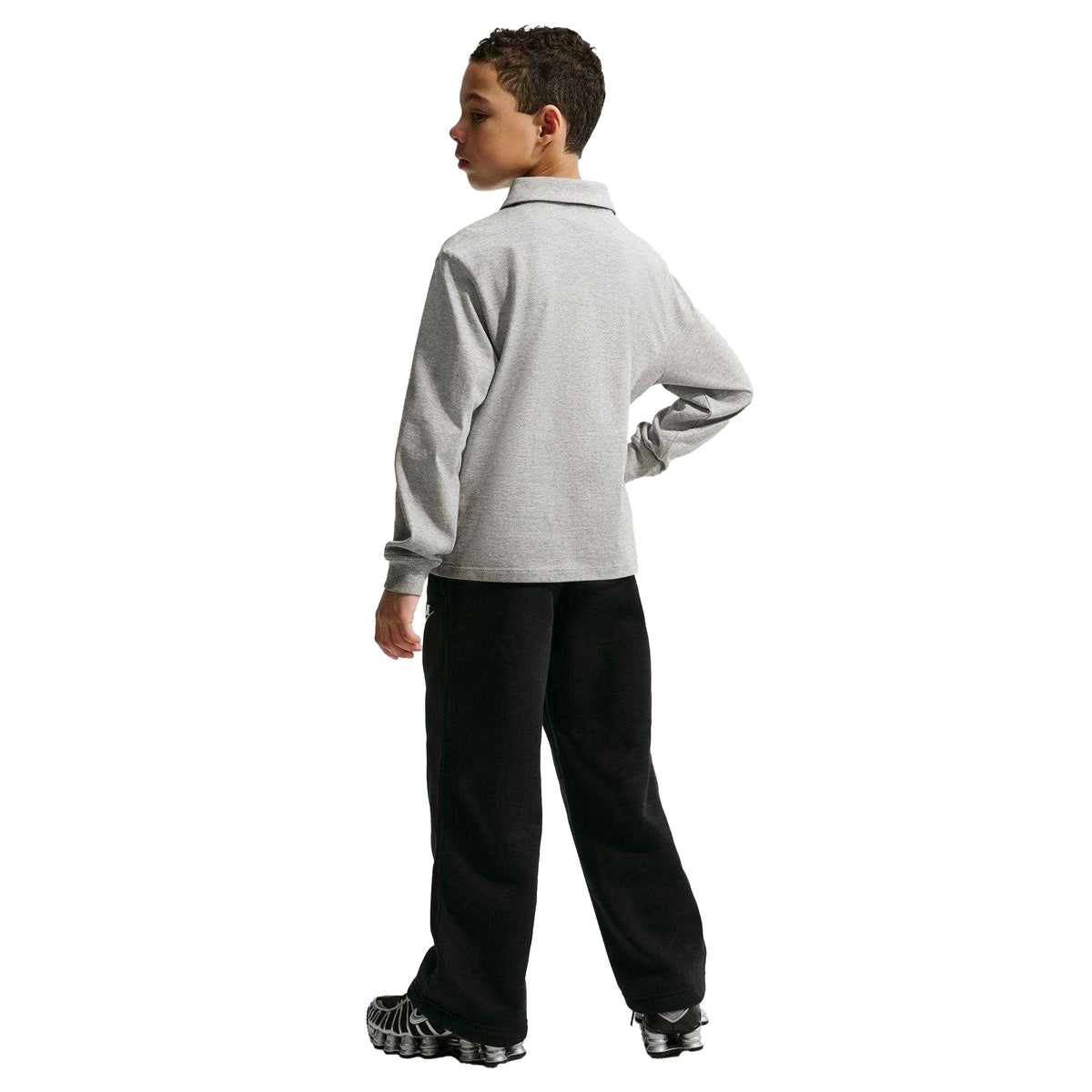 Black - Pack Shot - Nike Childrens-Kids Embroidered Logo Fleece Jogging Bottoms
