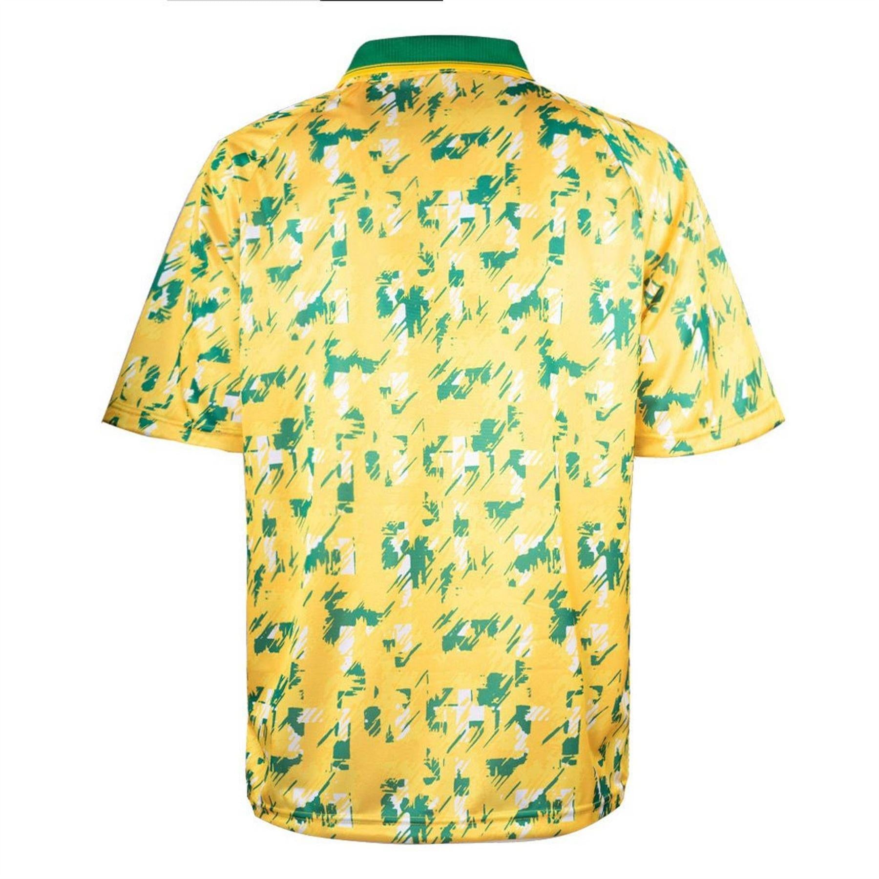 Yellow-Green - Back - Score Draw Unisex Adult 1993 Norwich City FC Replica Football Jersey