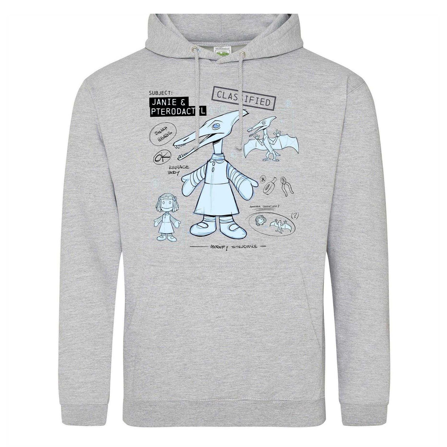 Grey - Front - Disney Mens Pterodactyl Hoodie