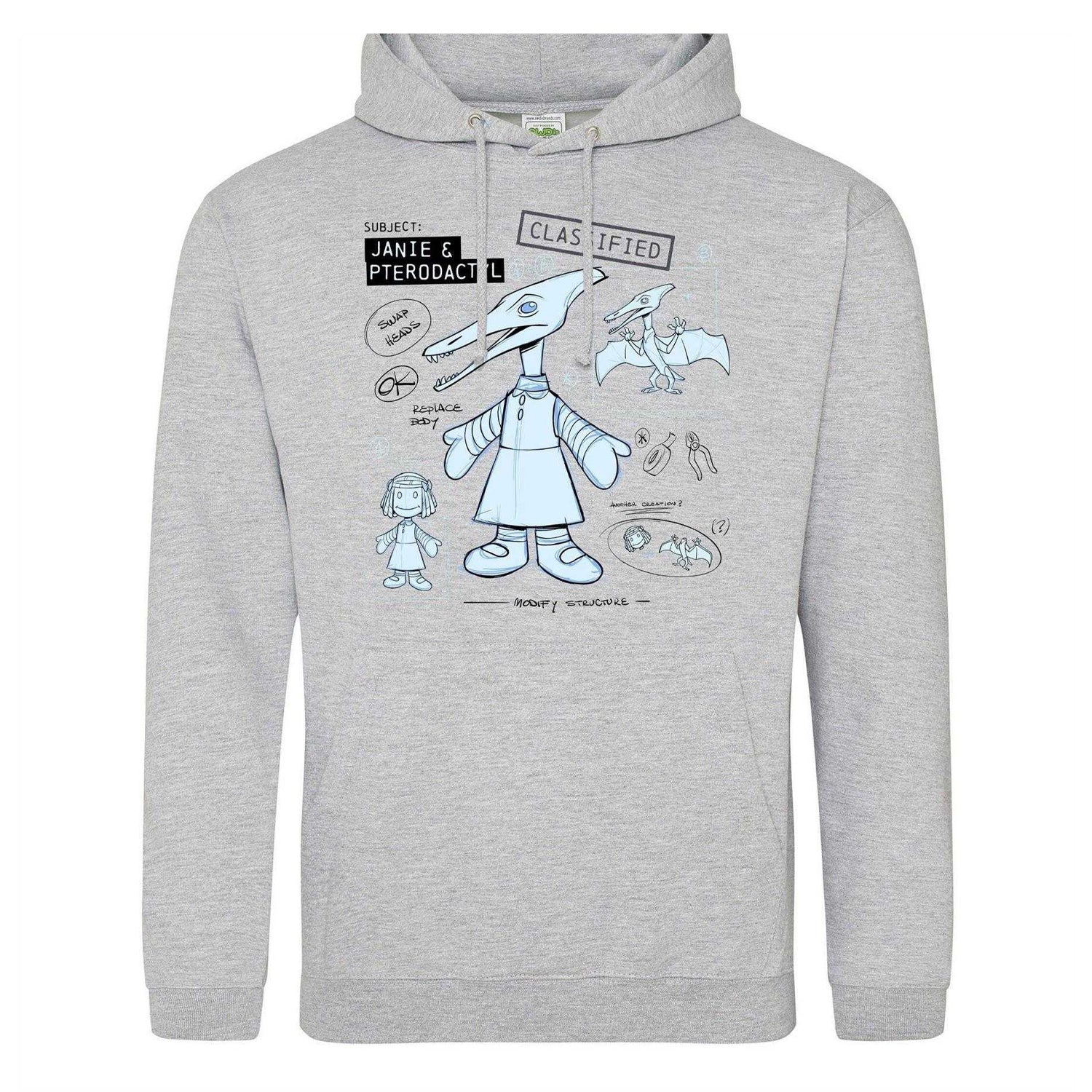 Grey - Front - Disney Mens Pterodactyl Hoodie