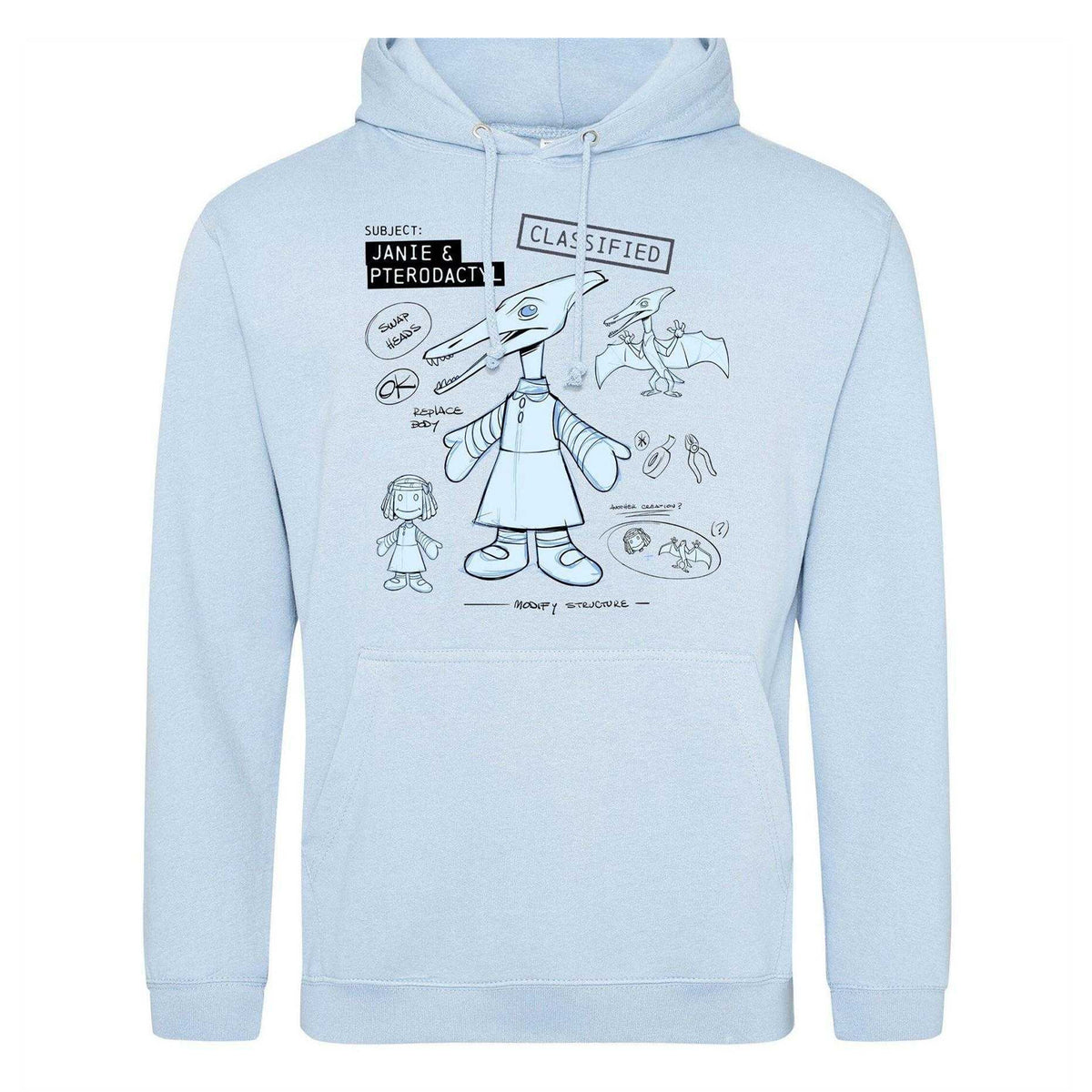Light Blue - Front - Disney Mens Pterodactyl Hoodie