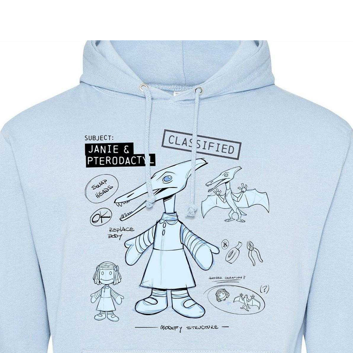 Light Blue - Side - Disney Mens Pterodactyl Hoodie