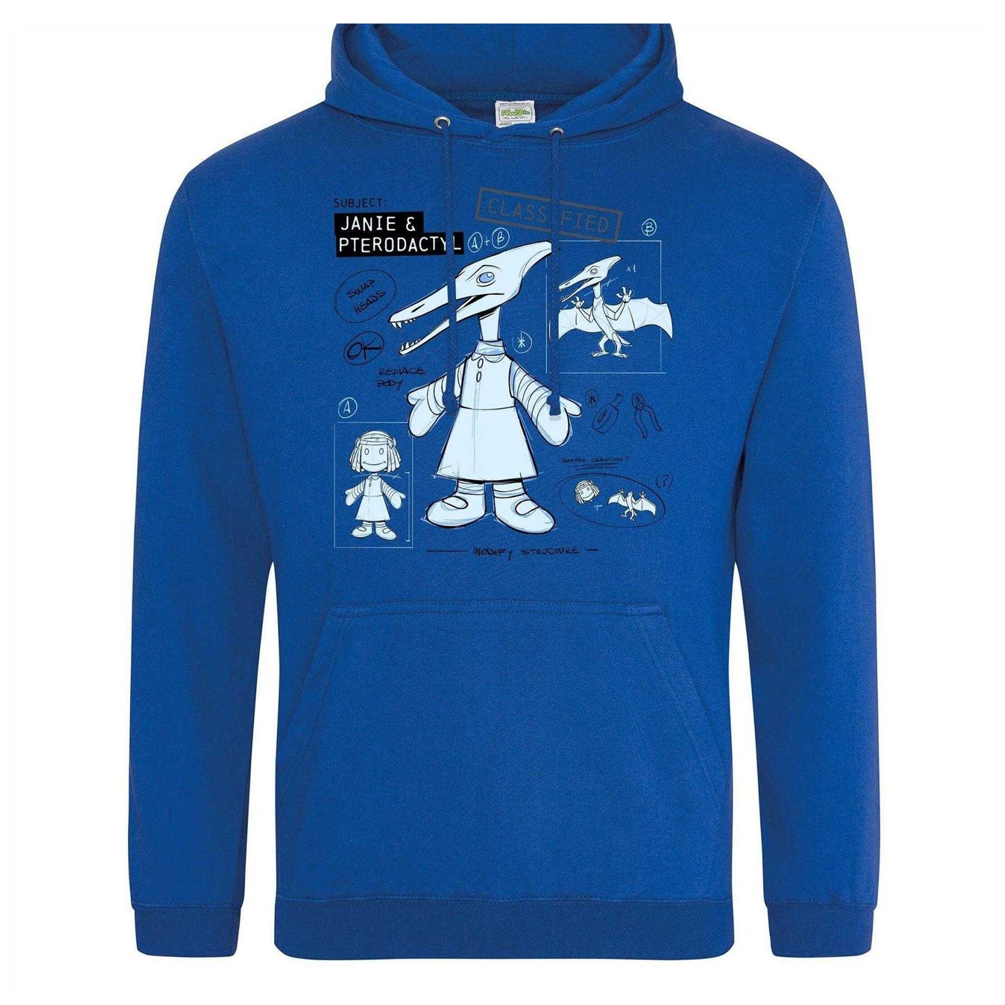 Blue - Front - Disney Mens Pterodactyl Hoodie