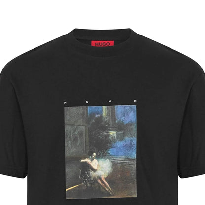 Black - Side - Hugo Mens Dabolos Ballerina Regular T-Shirt