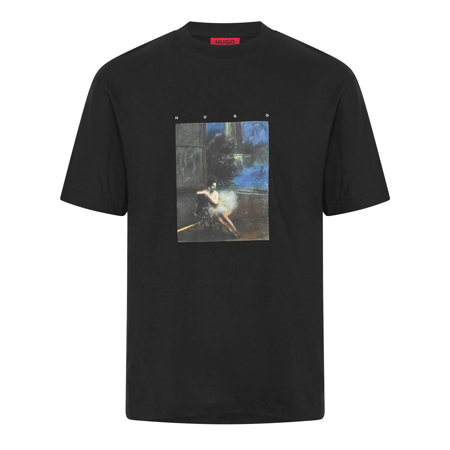 Black - Front - Hugo Mens Dabolos Ballerina Regular T-Shirt