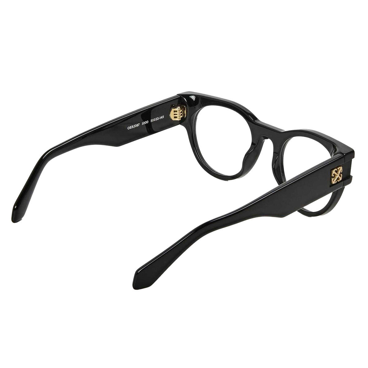 Black - Back - Off-White Unisex Adult Style 87 Gold Logo Sunglasses