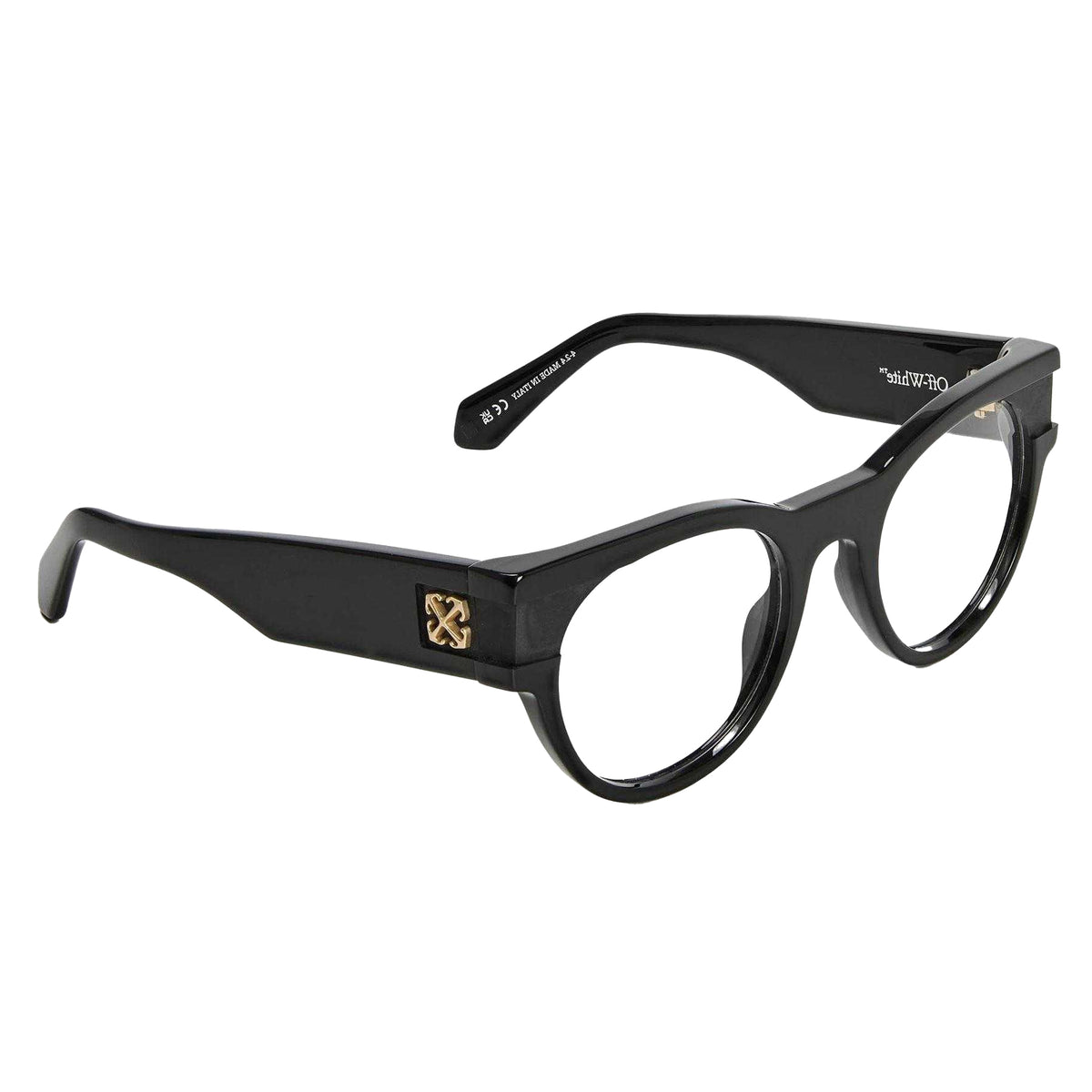 Black - Side - Off-White Unisex Adult Style 87 Gold Logo Sunglasses