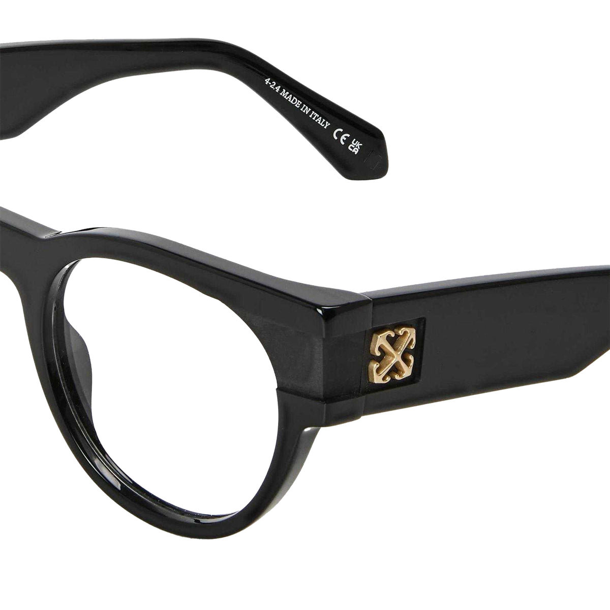 Black - Lifestyle - Off-White Unisex Adult Style 87 Gold Logo Sunglasses