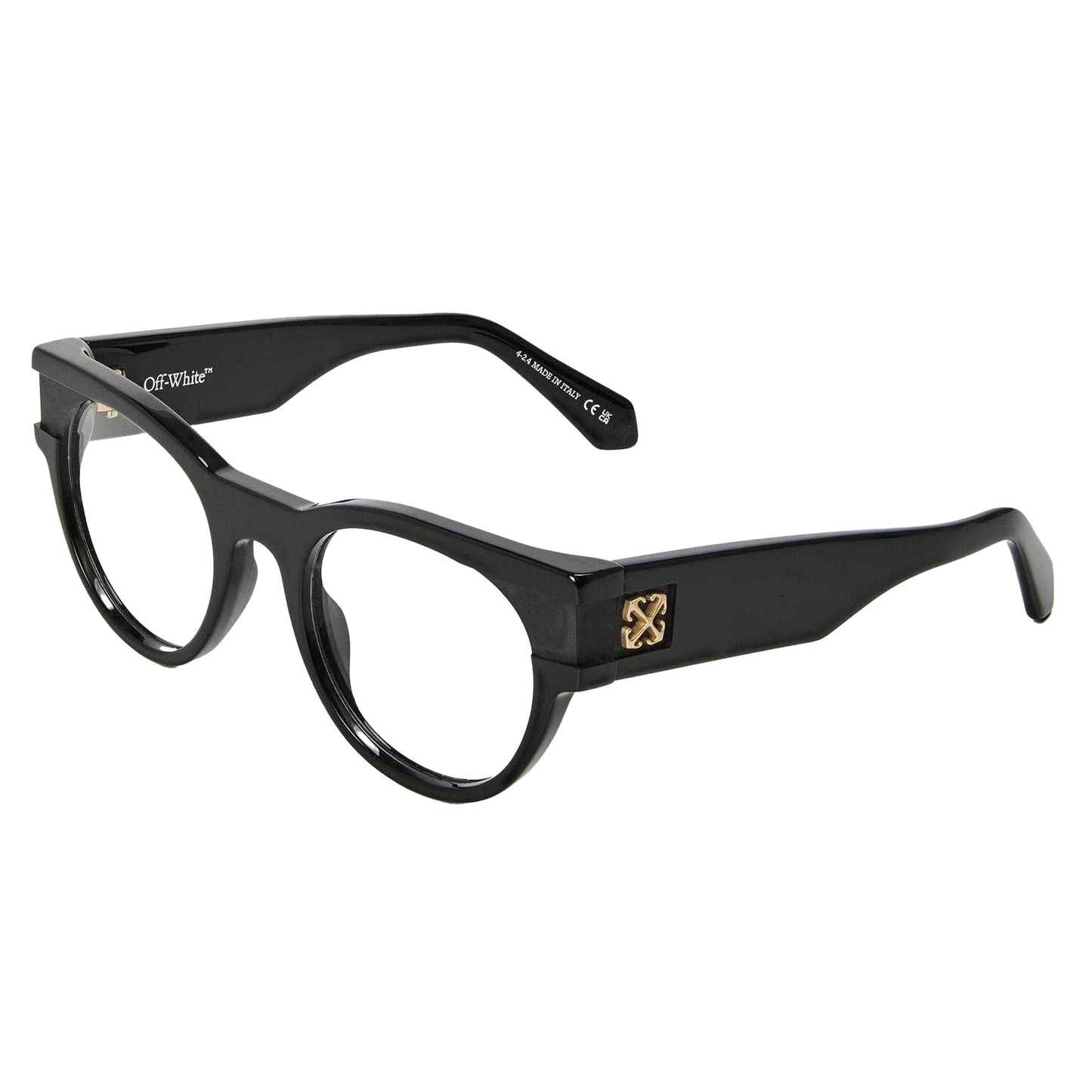 Black - Front - Off-White Unisex Adult Style 87 Gold Logo Sunglasses