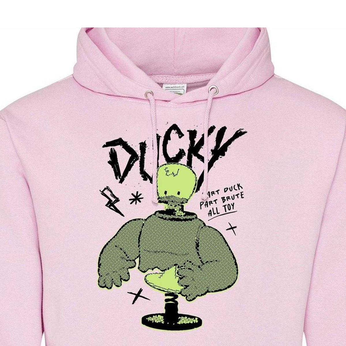 Pink - Side - Toy Story 4 Mens Ducky Cotton Blend Hoodie