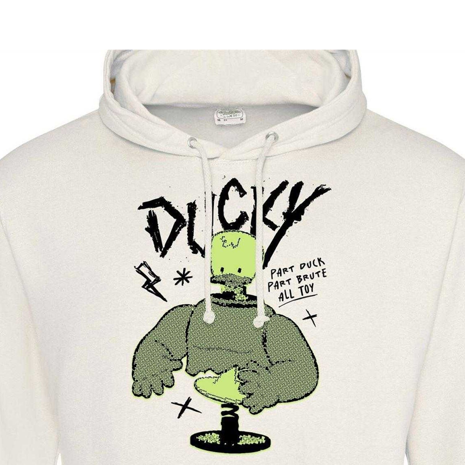 White - Side - Toy Story 4 Mens Ducky Cotton Blend Hoodie