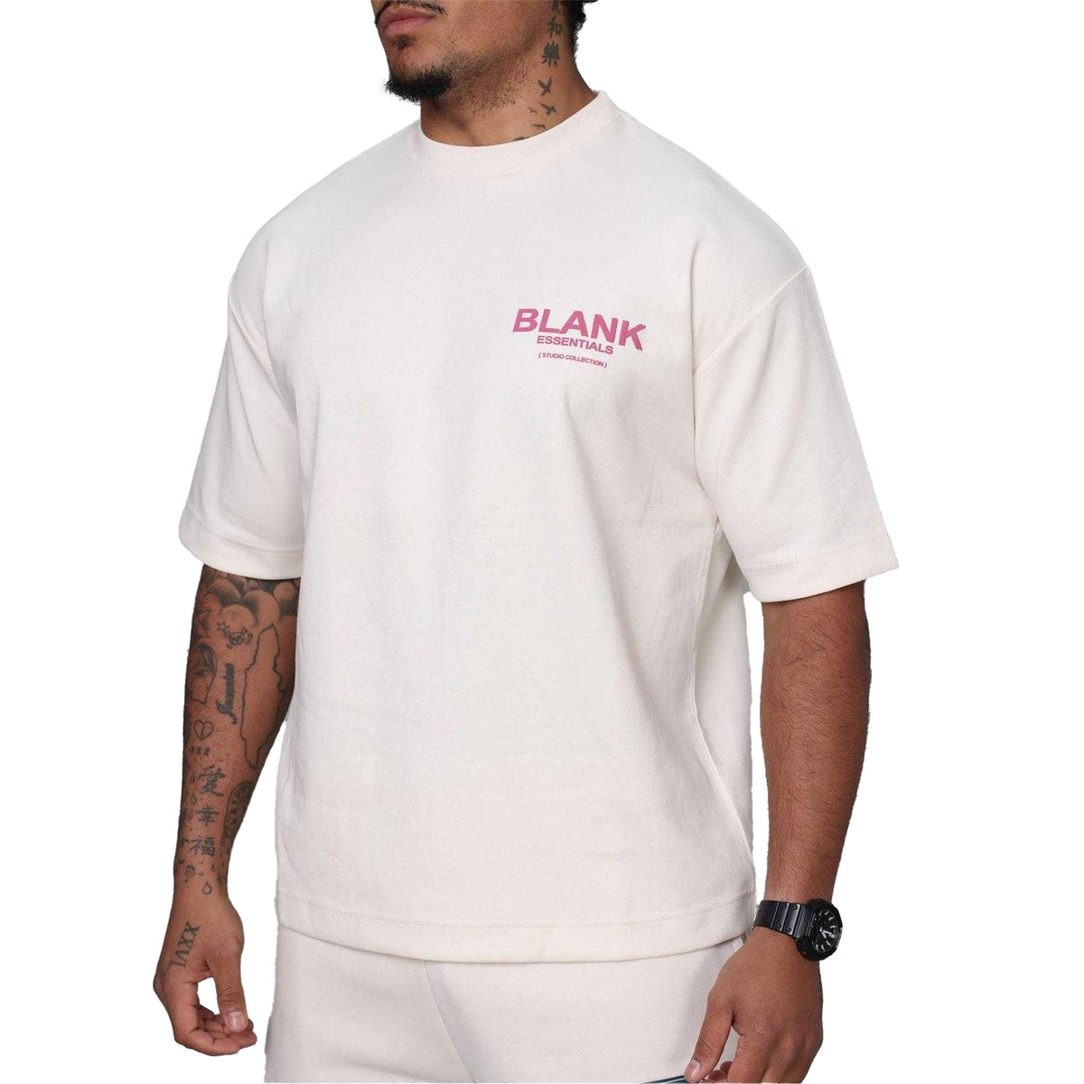 Bone - Lifestyle - Blank Essentials Mens Studio Collection Oversized T-Shirt