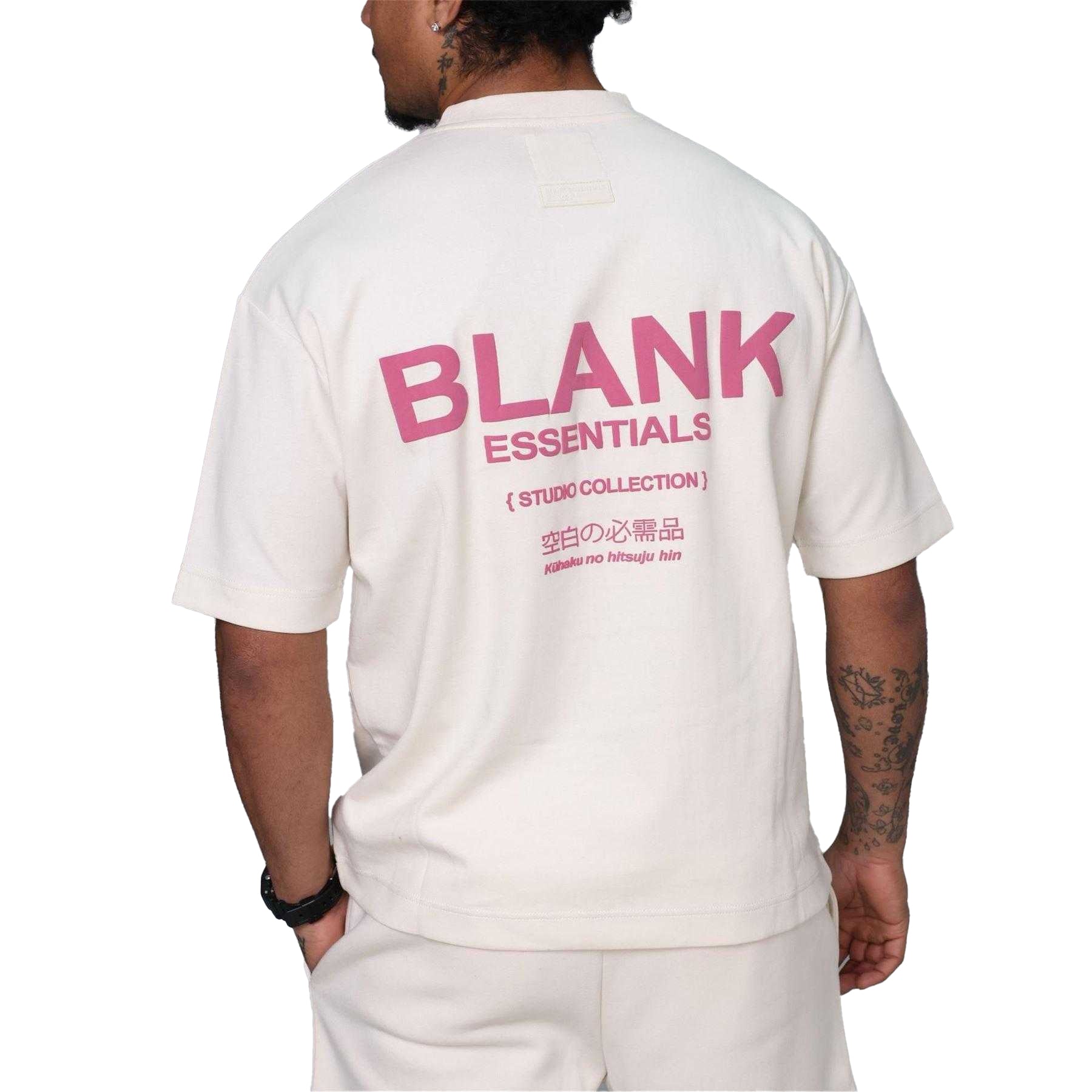 Bone - Pack Shot - Blank Essentials Mens Studio Collection Oversized T-Shirt