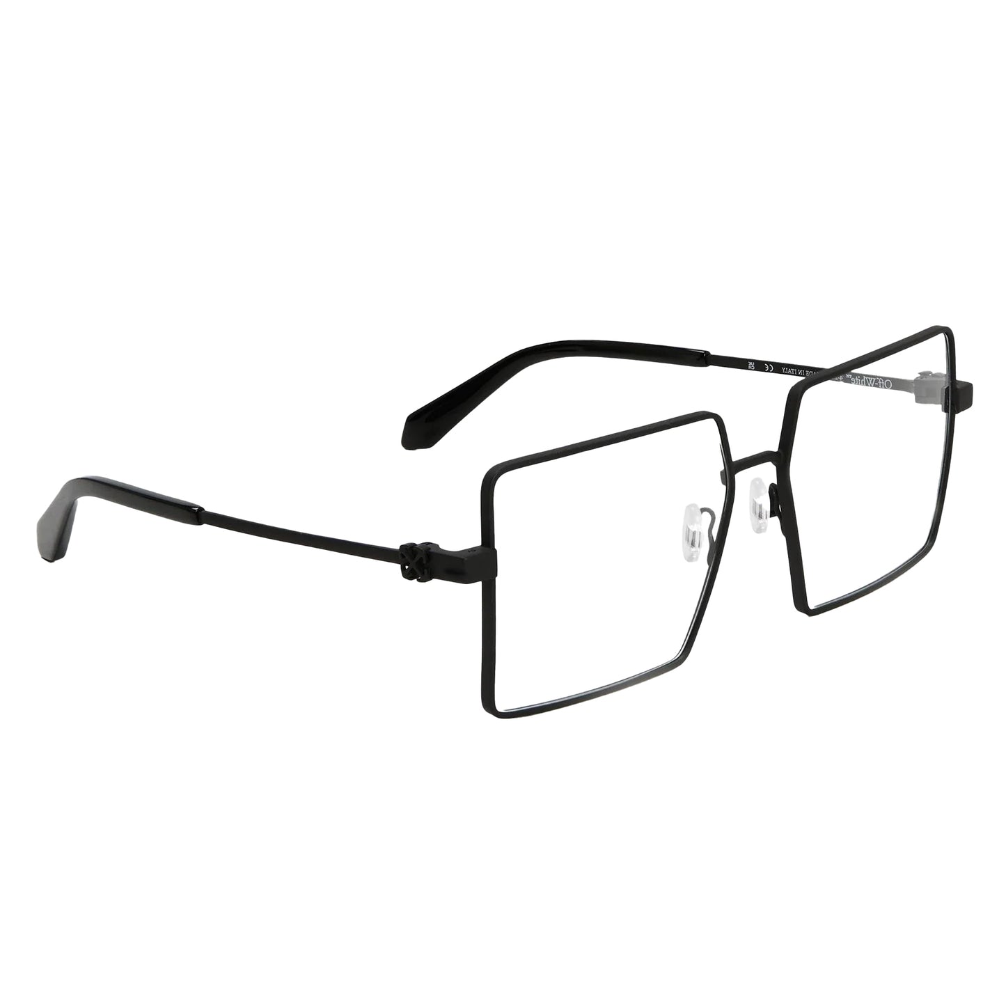 Black - Side - Off White Unisex Adult Style 8r Stainless Steel Glasses