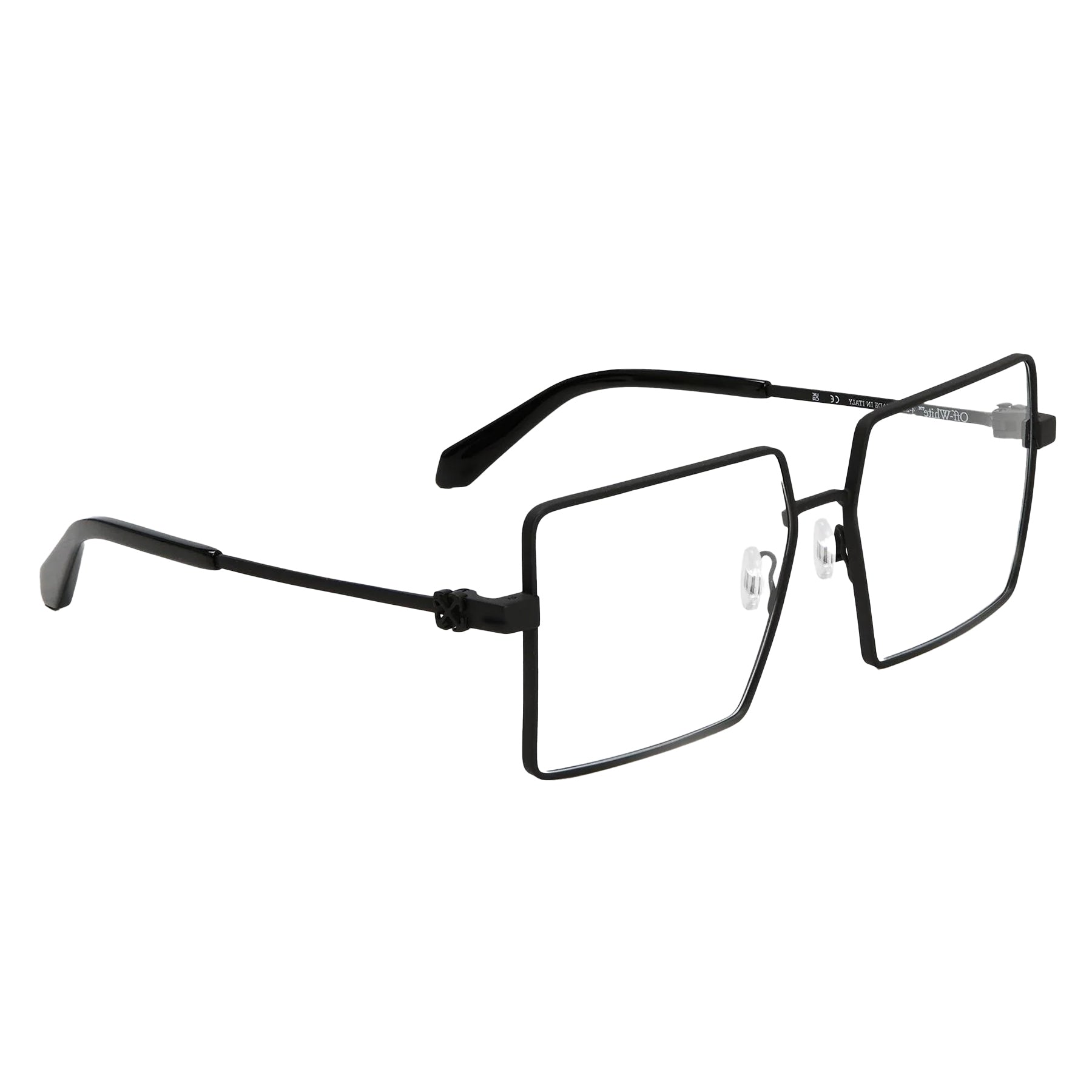 Black - Side - Off White Unisex Adult Style 8r Stainless Steel Glasses