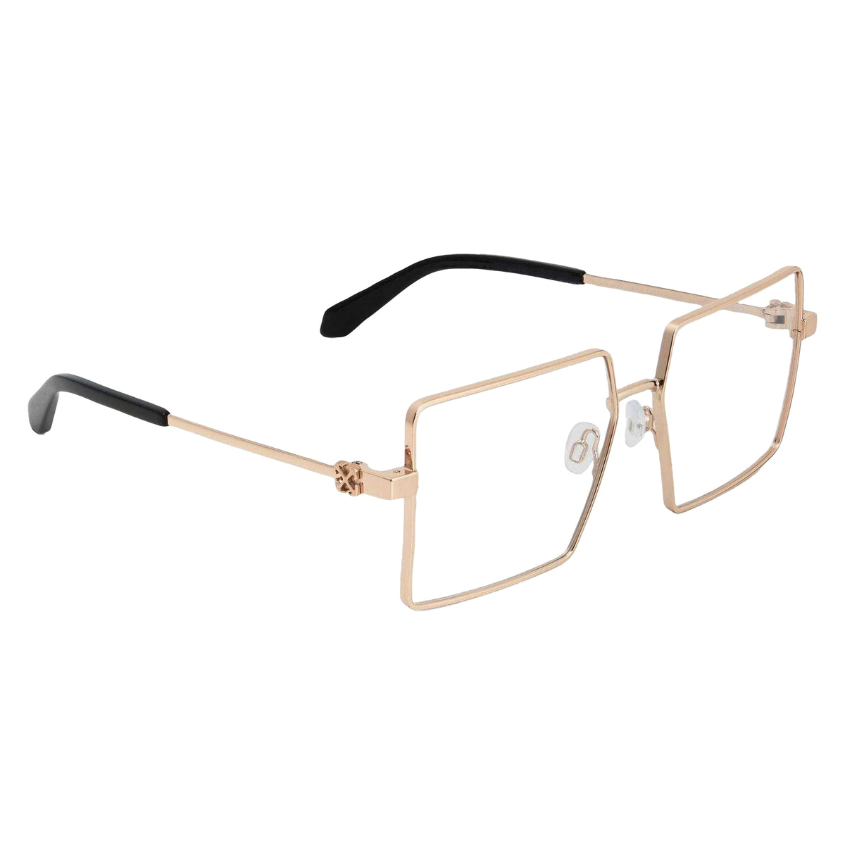 Gold - Side - Off White Unisex Adult Style 8r Stainless Steel Glasses
