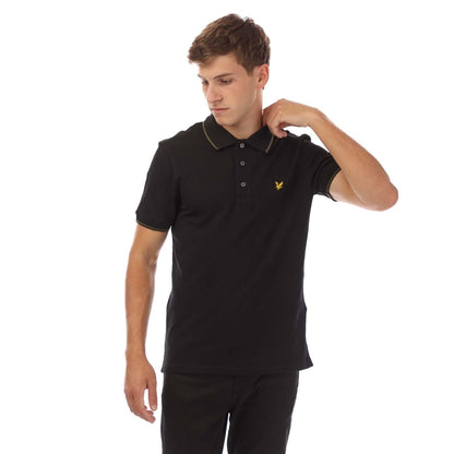 Black - Front - Lyle & Scott Mens Tipped Polo Shirt