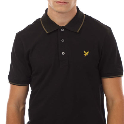 Black - Side - Lyle & Scott Mens Tipped Polo Shirt