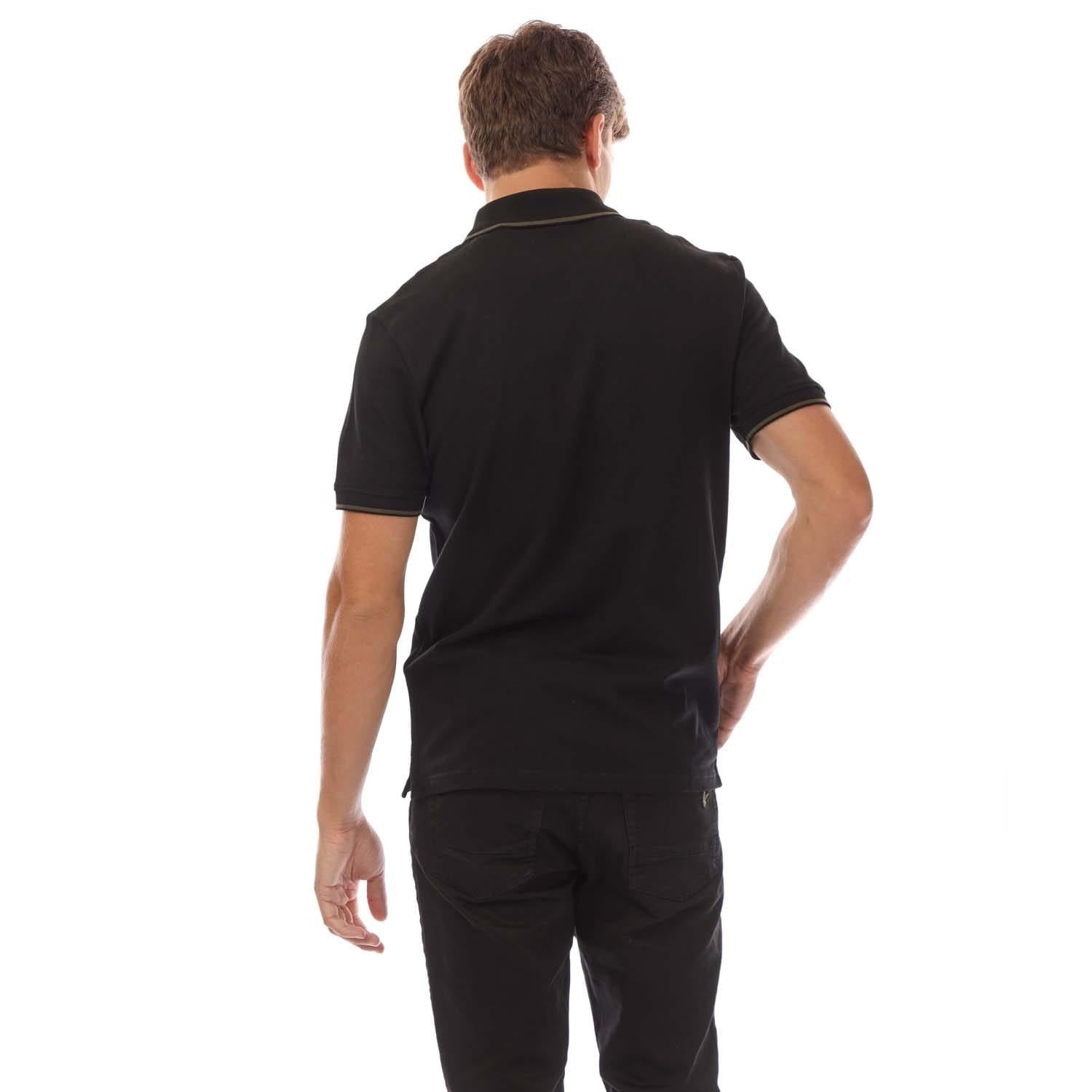 Black - Back - Lyle & Scott Mens Tipped Polo Shirt