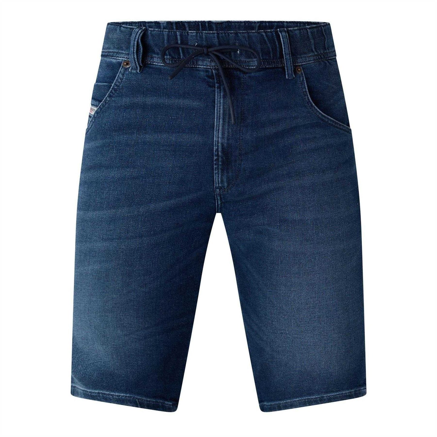 Blue Denim - Front - Diesel Mens Krooshort T Denim Drawstring Waist Shorts